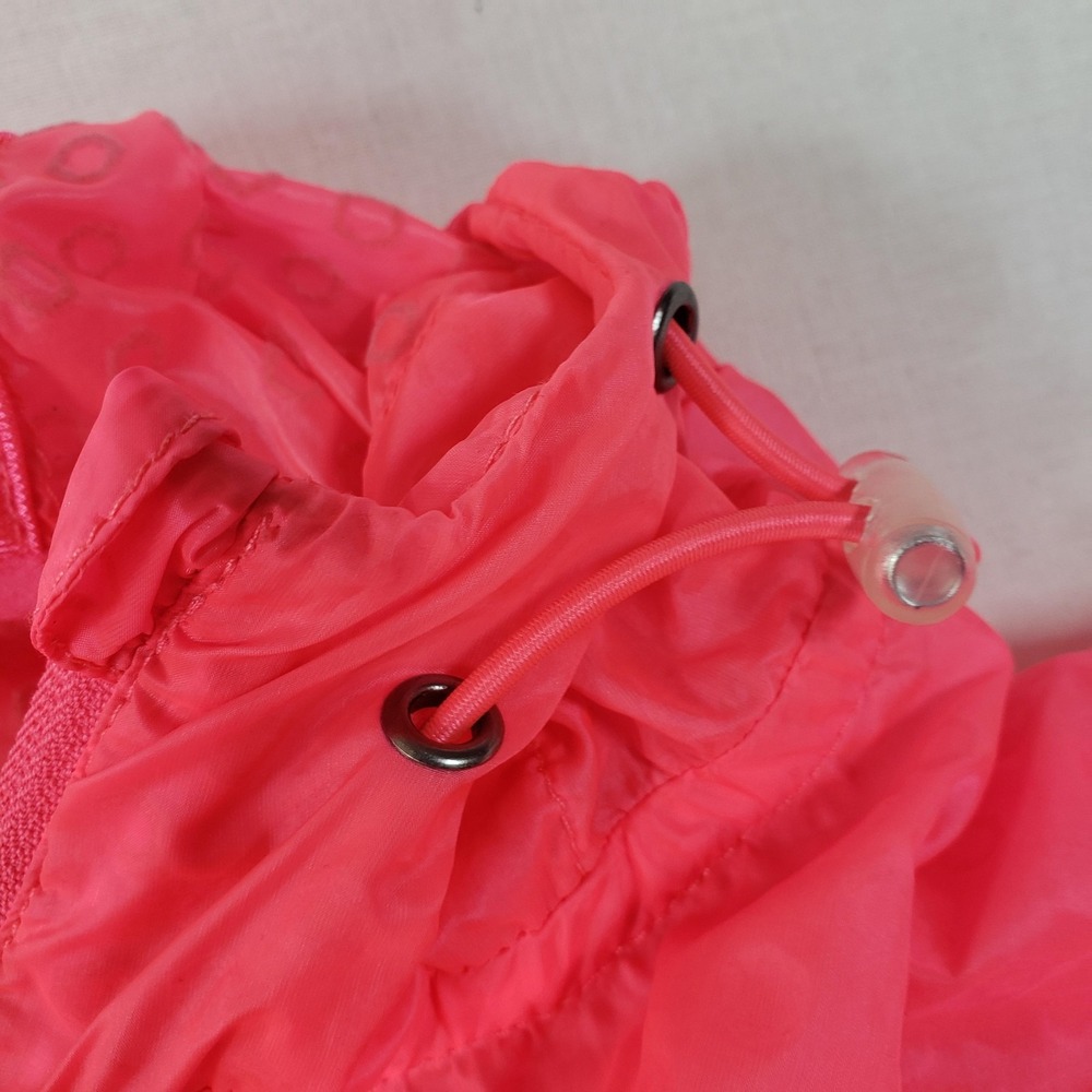 Hind Womens Neon Pink Hooded Windbreaker Running Jacket Size S Full Zip Hexagon - Picture 9 of 11